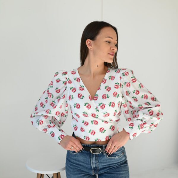 Marškinėliai „Floral wrap top“