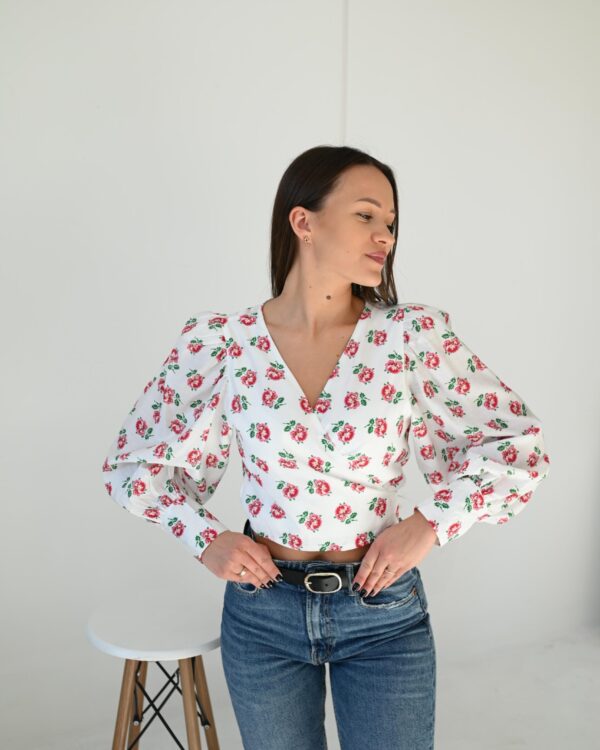 Marškinėliai „Floral wrap top“