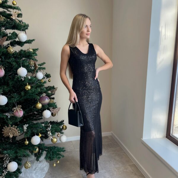 Ilga juoda suknelė “Long shiny”