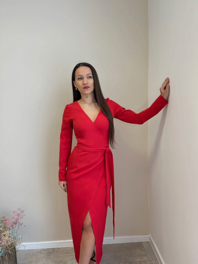 Ilga raudona suknelė - Image 2