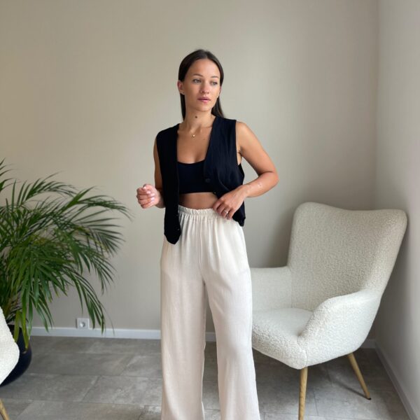 Kelnes su linu “beige”