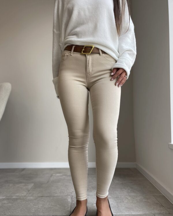 Džinsai Skinny beige