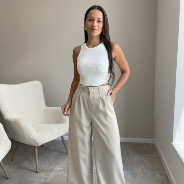 Klasikinės kelnė “Beige wide”