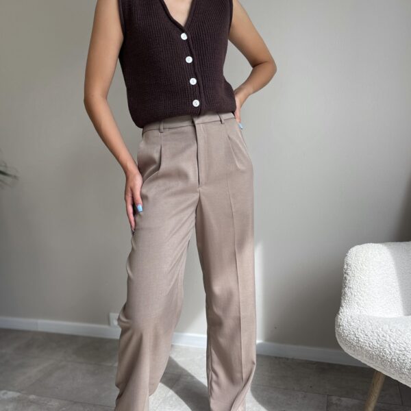 Klasikinės kelnės “wide leg Brown”