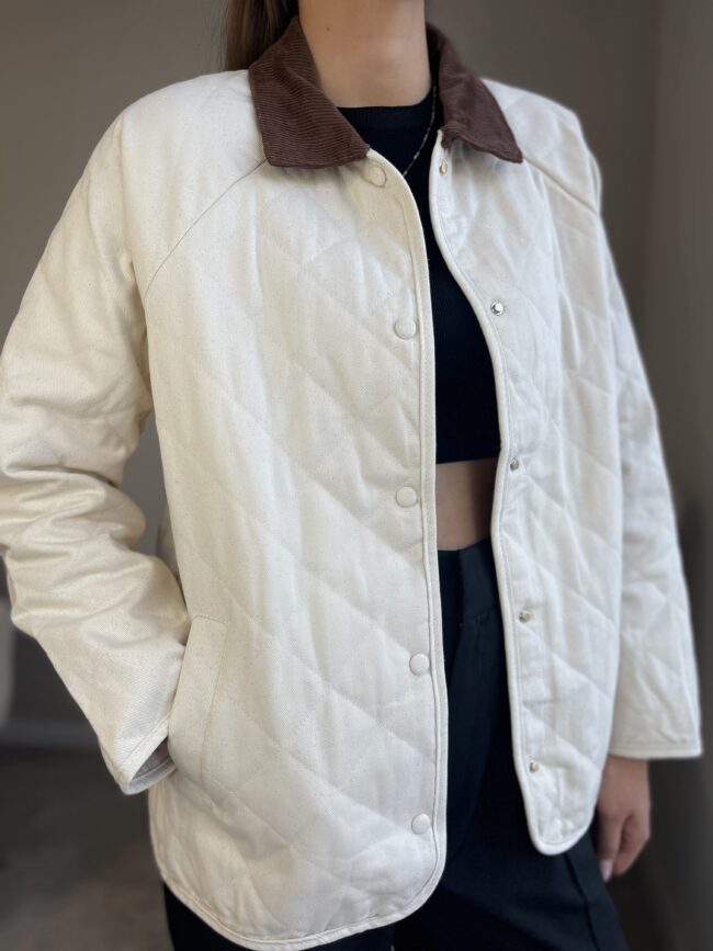 Dygsniuota striukė “Beige” - Image 2