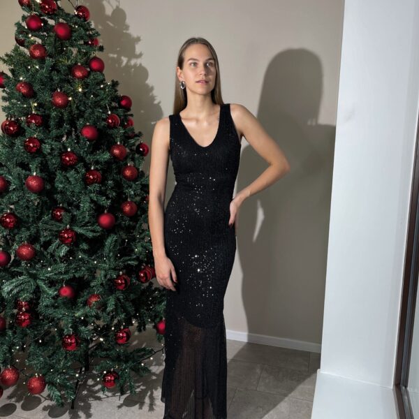 Ilga juoda suknelė “Long shiny”