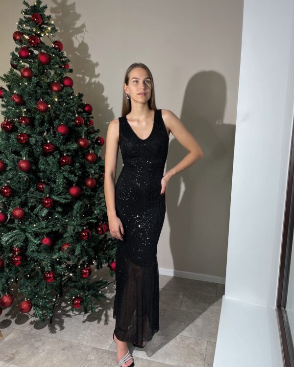 Ilga juoda suknelė “Long shiny”