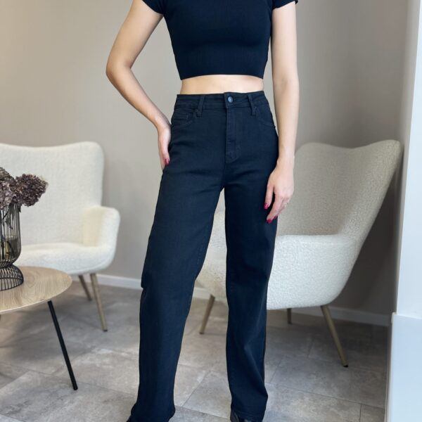 Juodi džinsai “Large droit”