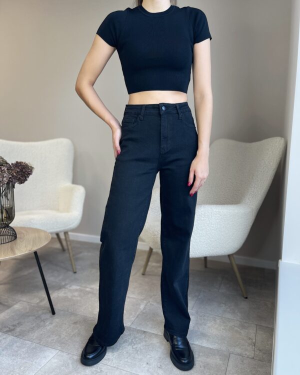 Juodi džinsai “Large droit”