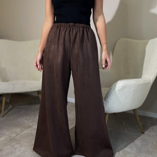 Zomšinės rudos kelnės