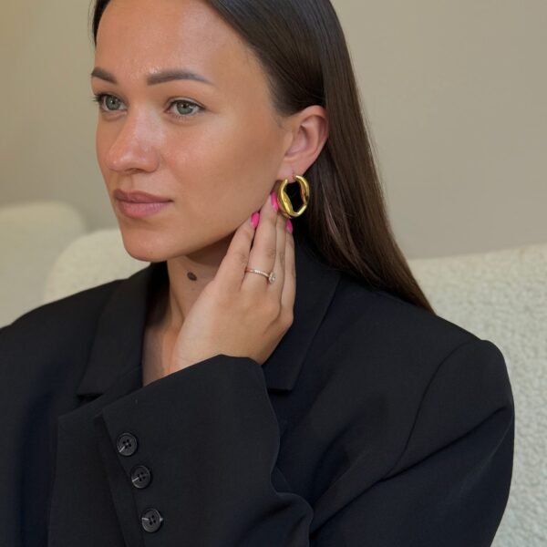 Dvigubi, lengvi auskarai “Gold”