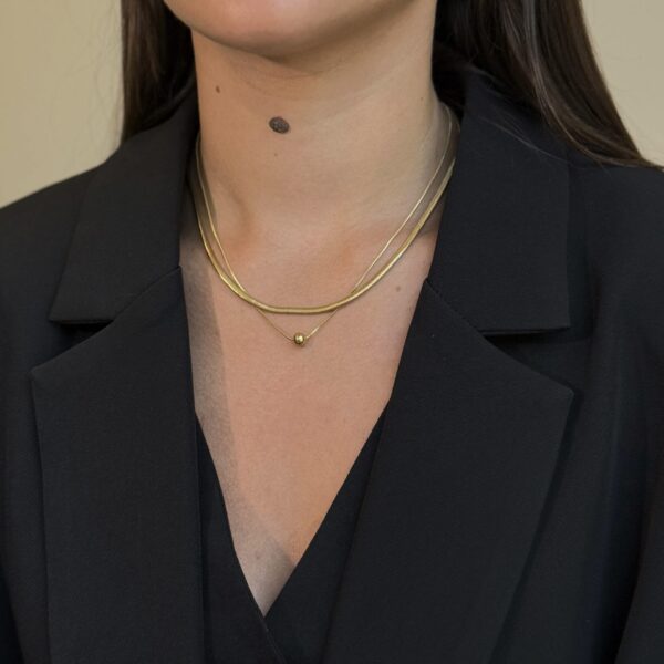 Dviguba grandinėlė su rutuliuku “Gold”