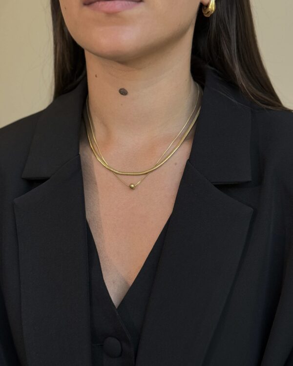 Dviguba grandinėlė su rutuliuku “Gold”