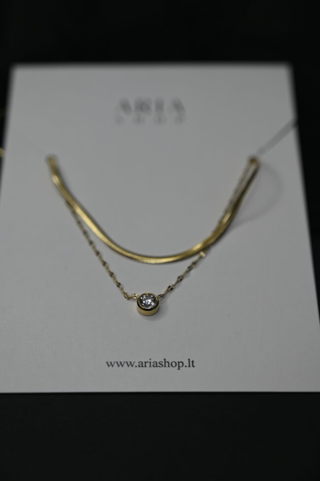 Dviguba grandinėlė su akute “Gold” - Image 2