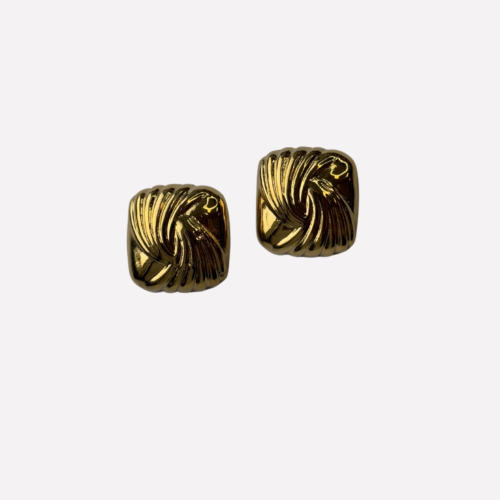 Kvadrato formos masyvūs auskarai “Gold”