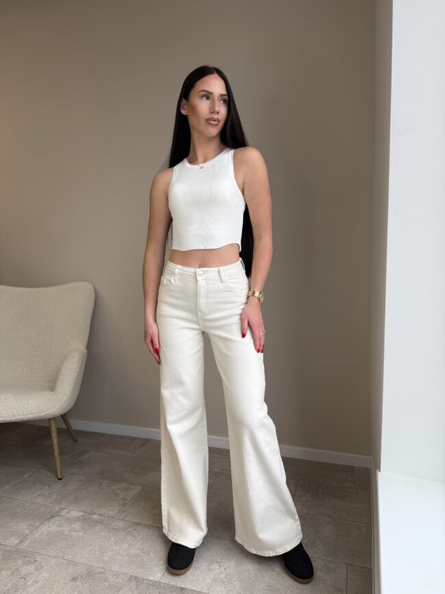 Tamprūs beige džinsai “Wide leg” - Image 2