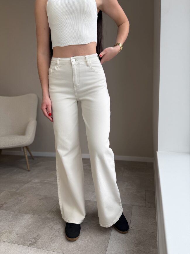 Tamprūs beige džinsai “Wide leg”
