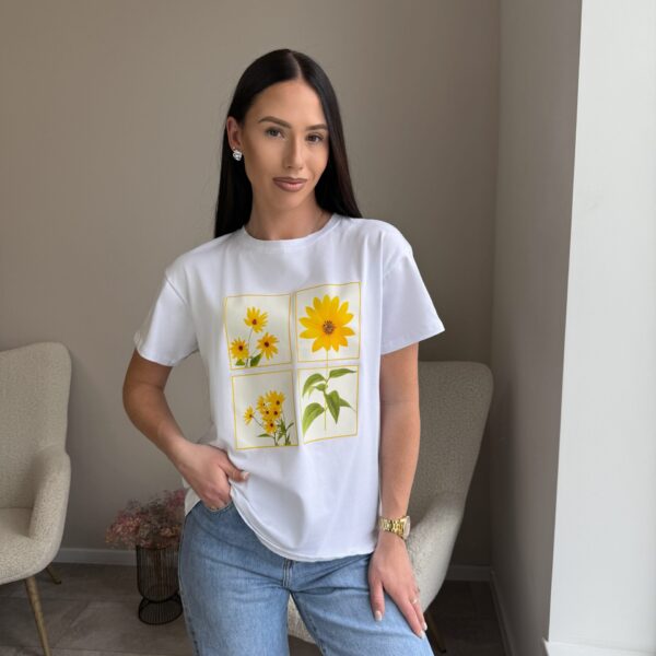 Balti marškinėliai “Yellow White”