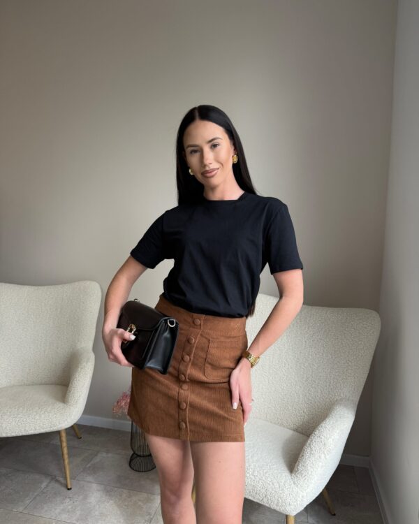 Velvetinis rudas sijonas