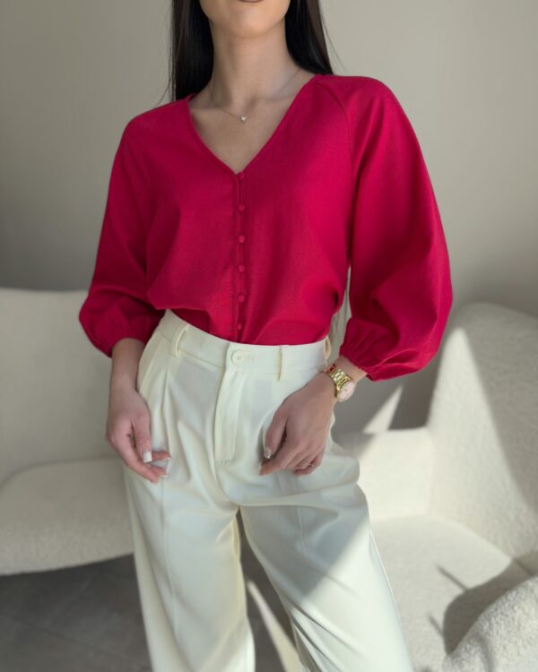 Palaidinė su linu avietinės spalvos