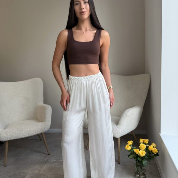 Labai ilgos viskozinės kelnės Kreminės