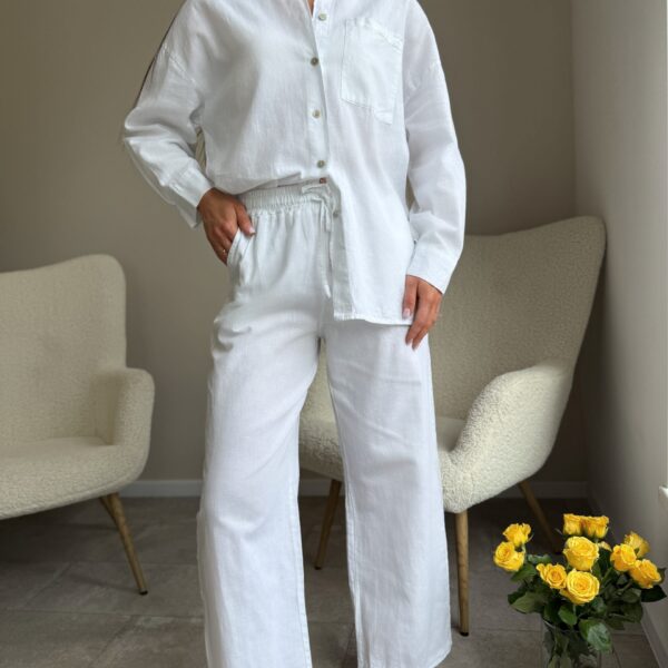 Komplektas su linu Baltas