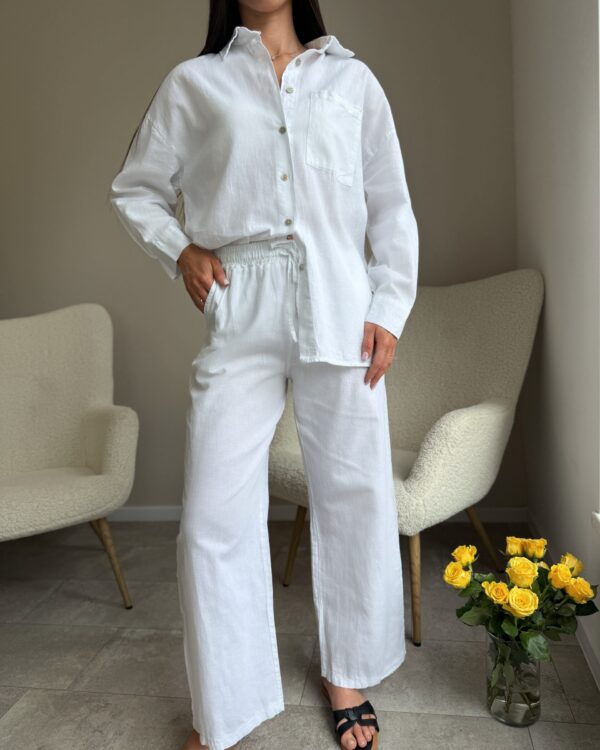 Komplektas su linu Baltas