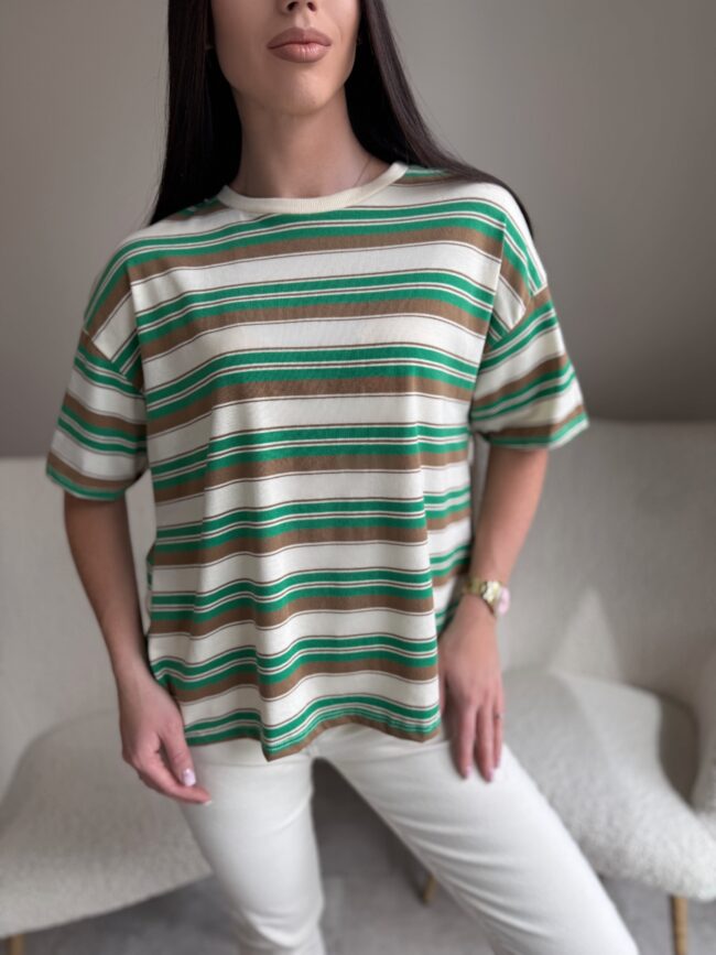 Marškinėliai “Green striped” - Image 2