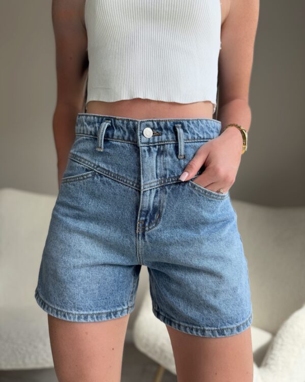 Džinsiniai mėlyni šortai Mid Blue