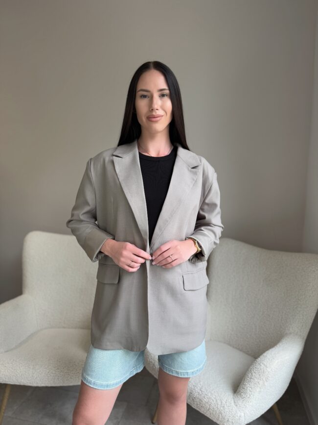 Švarkas Oversize Chaki spalva
