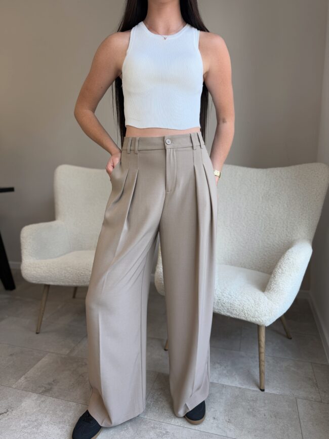 Klasikinės kelnės “Beige IVI” - Image 3