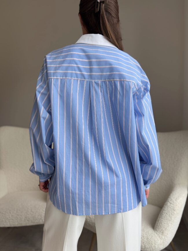 Mėlyni dryžuoti marškiniai Striped - Image 4