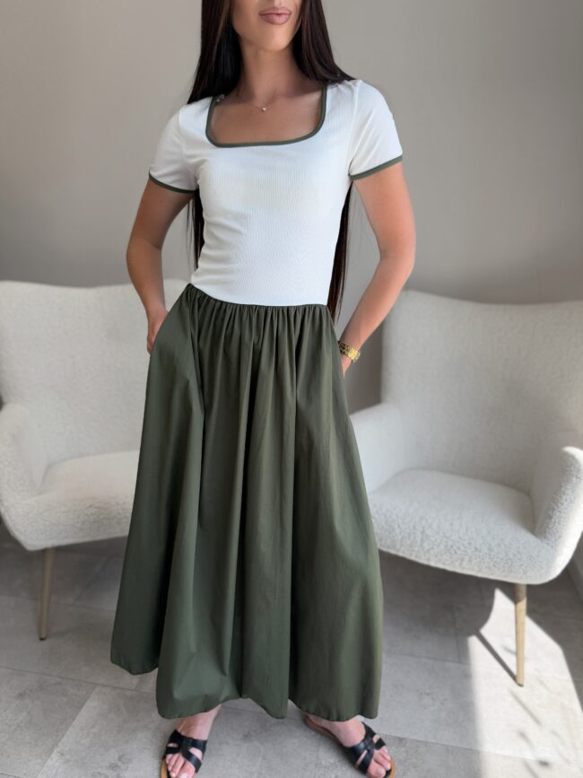 Suknelė su kišenėmis Chaki