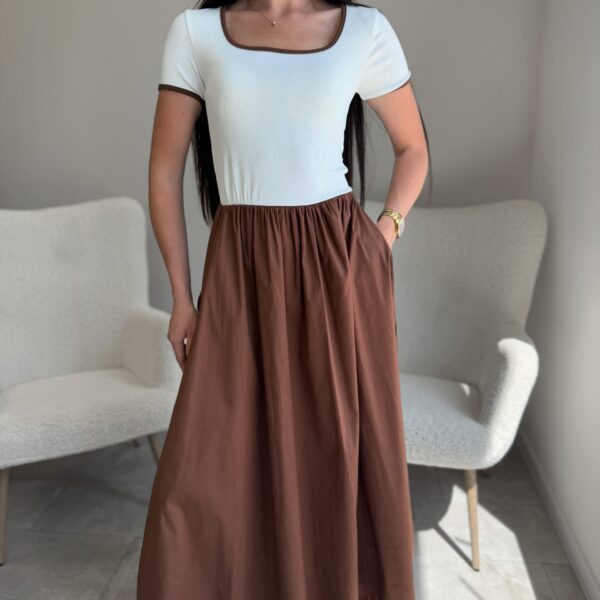 Suknelė su kišenėmis Ruda