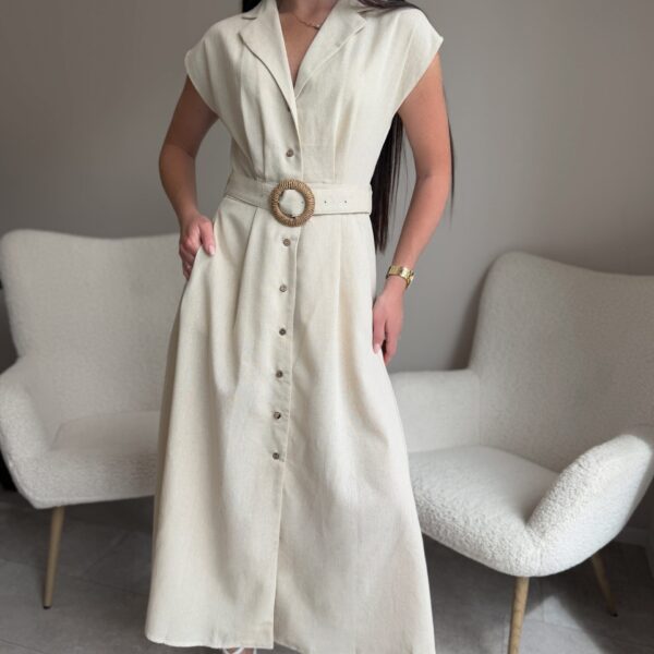 Ilga Beige suknelė su dirželiu