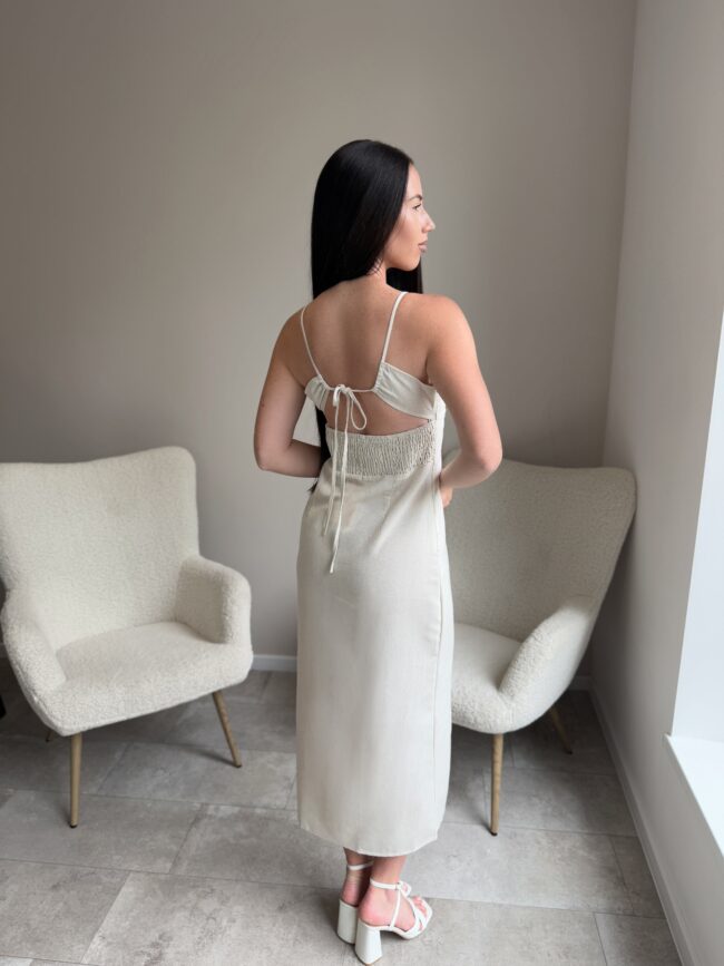 Beige suknelė atvira nugara Fronce - Image 2