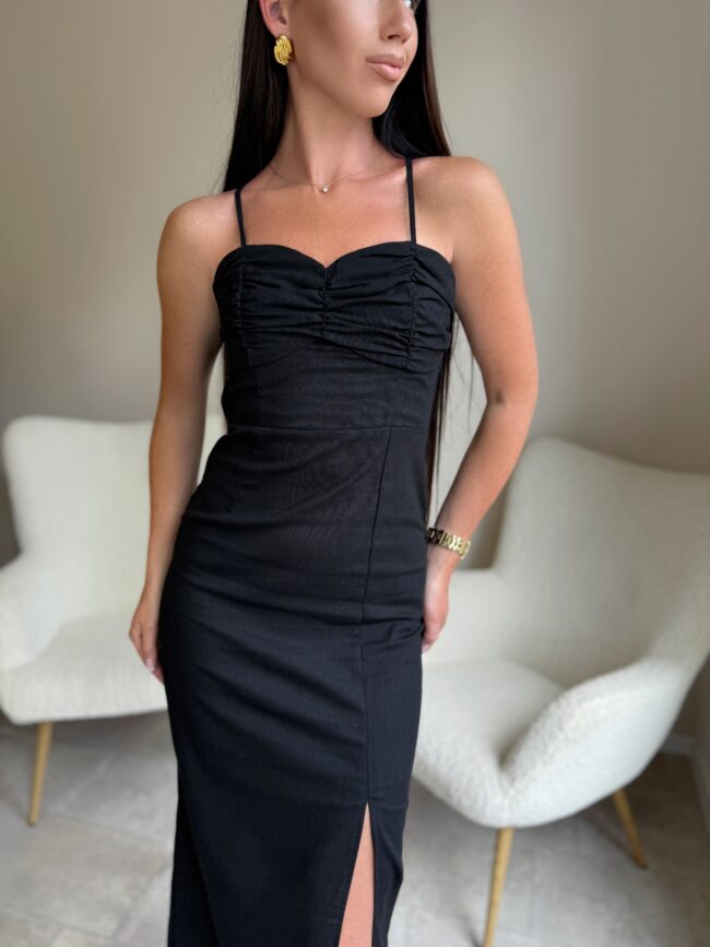 Juoda suknelė atvira nugara Fronce - Image 2