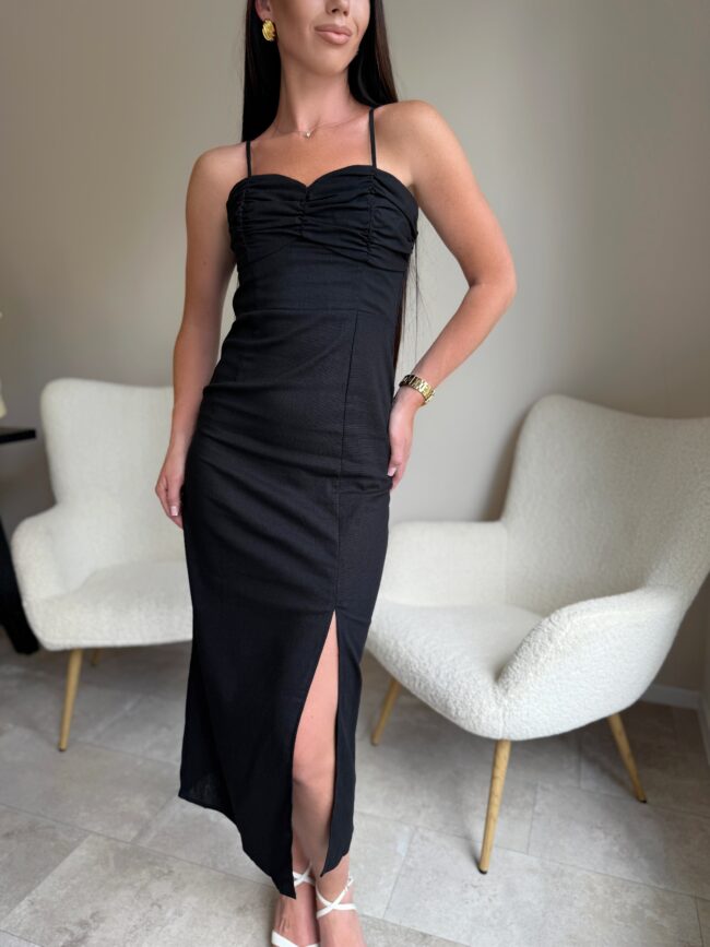Juoda suknelė atvira nugara Fronce - Image 4