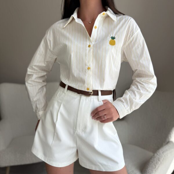 Medvilniniai dryžuoti marškiniai Ananas