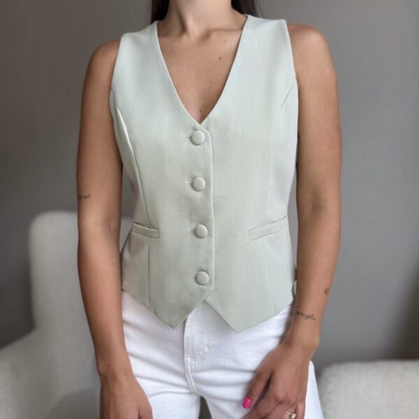 Klasikinė liemenė Žalia pastelinė spalva