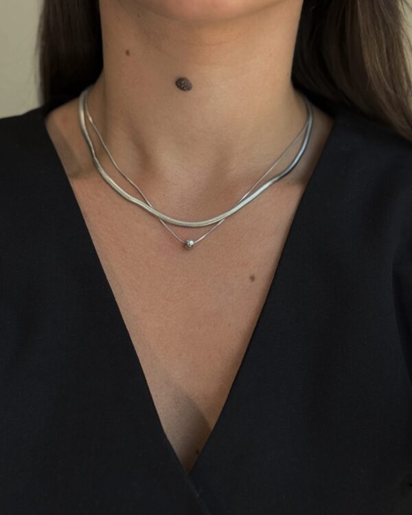 Dviguba ilgesnė grandinėlė “Silver”