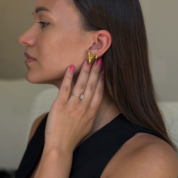 Auskarai širdies formos "Gold"