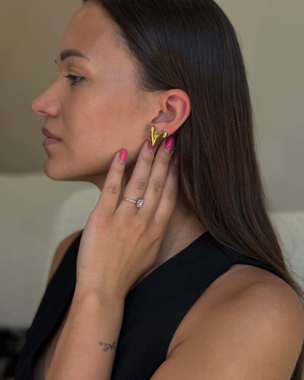 Auskarai širdies formos "Gold"