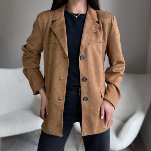 Zomšinis rudas švarkas