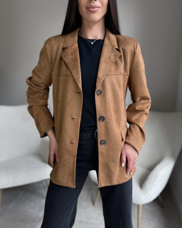 Zomšinis rudas švarkas