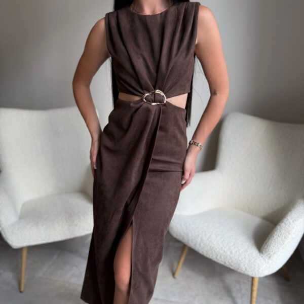 Ruda zomšinė suknelė