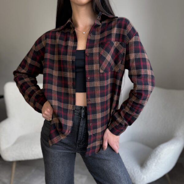 Languoti marškiniai Bordo