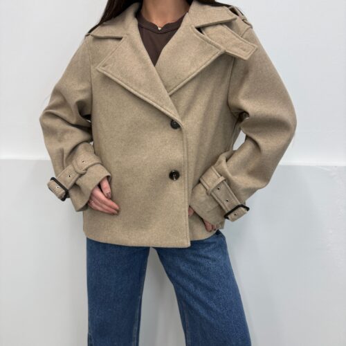 Trumpas Beige paltas
