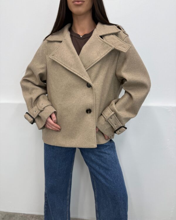 Trumpas Beige paltas