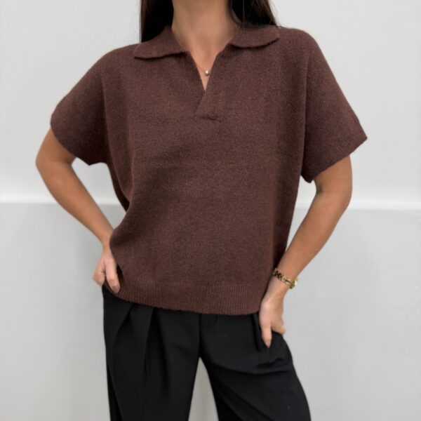 Universalus megztinis su vilna Brown